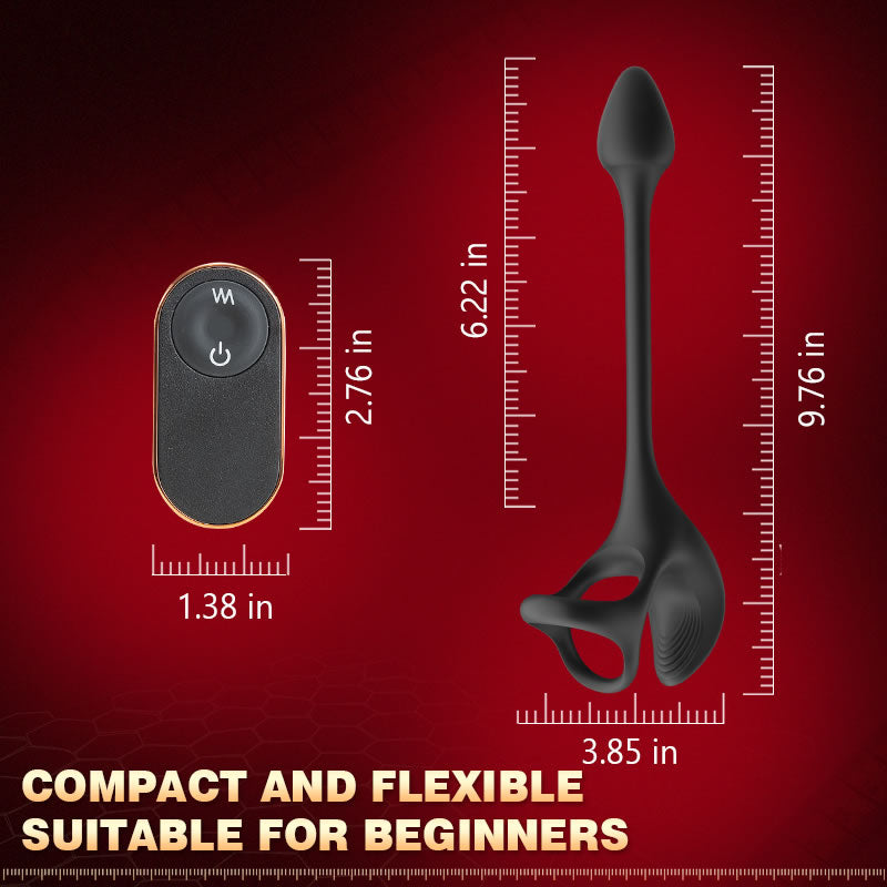 Spherical Vibrating Anal Plug with Penis Rings