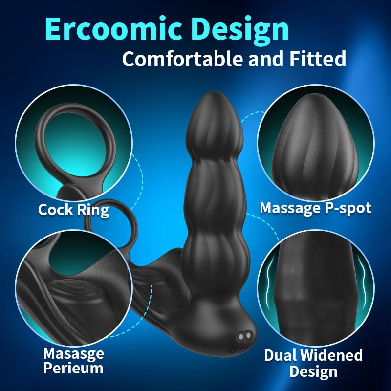 Penelope -3 Thrusting 10 Vibrating Cock Ring Prostate & Perineal Massager