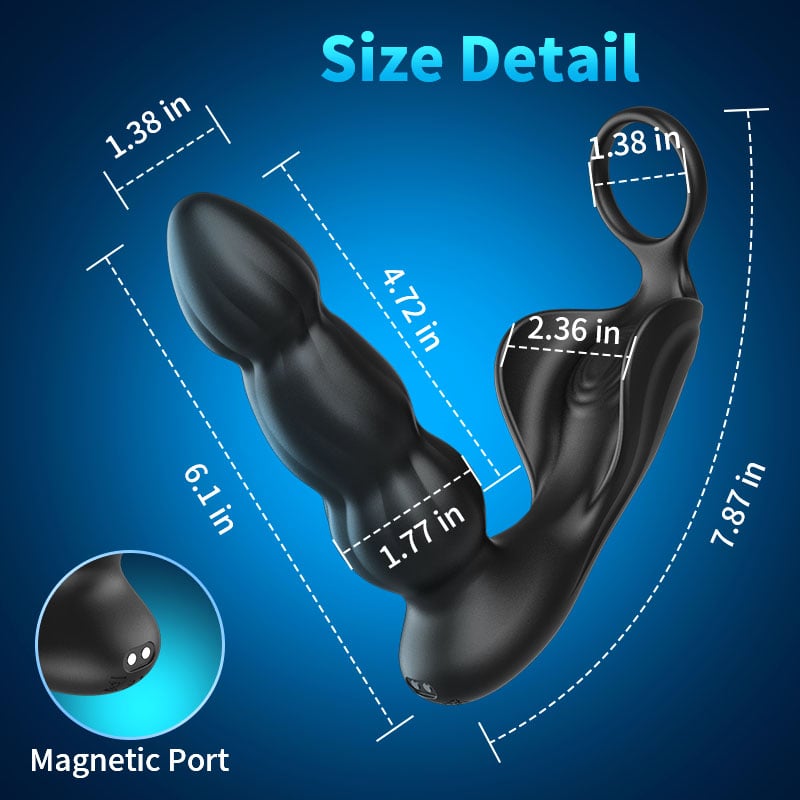 Penelope -3 Thrusting 10 Vibrating Cock Ring Prostate & Perineal Massager