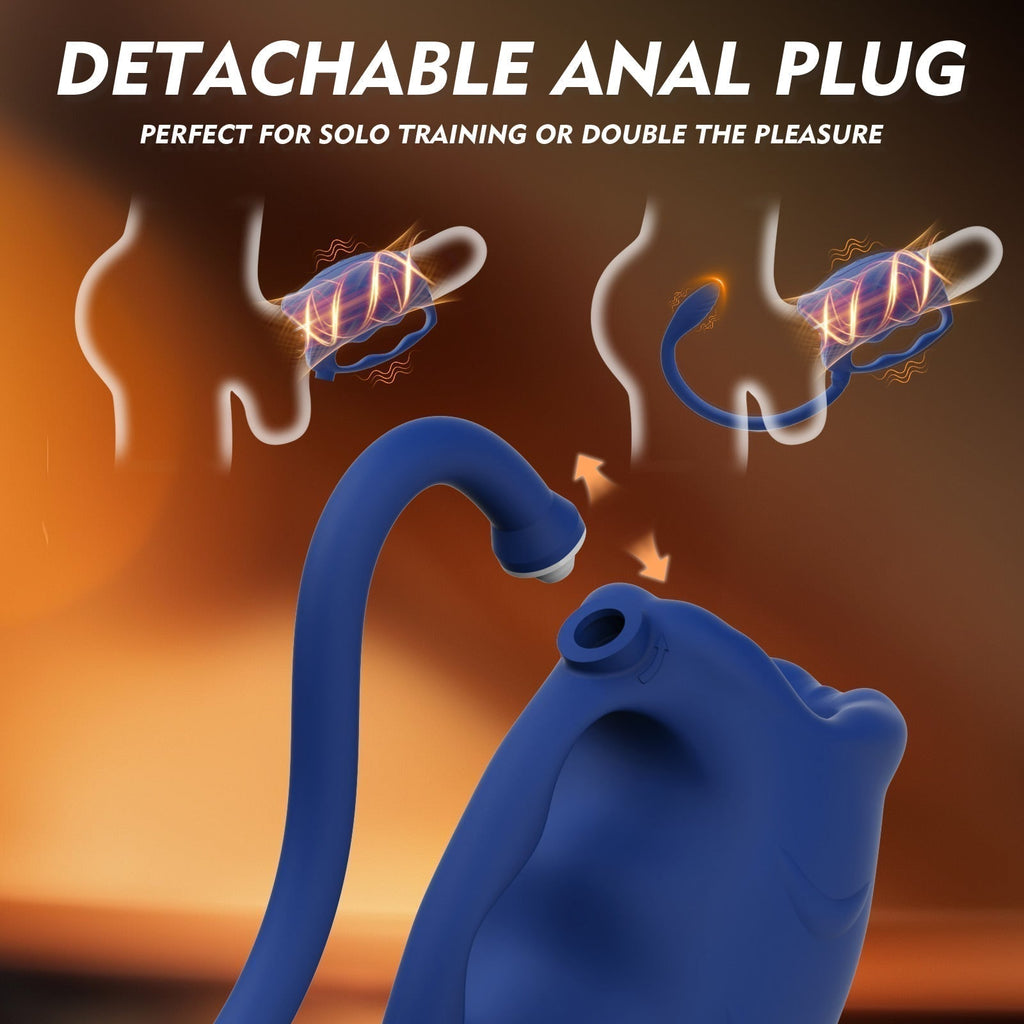 3 in 1 Penis Vibrator Male Masturbator with Detachable Butt Plug and Cock Ring