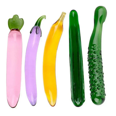 Glass Fruit Penis Female  Masturbator Anal Plug