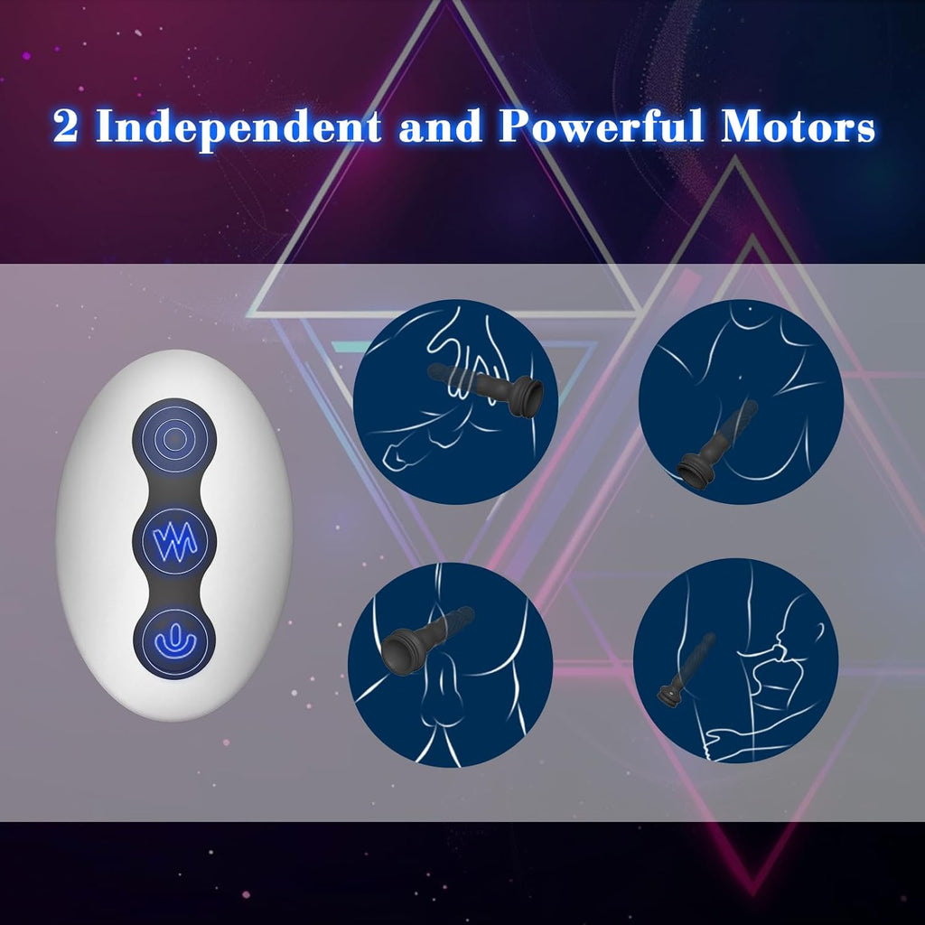 Anal Male Adult Sex Toys - Wriggling Rotating Vibrating Prostate Massager Anal Butt Plug Sex Toy for Men Women Couples, Porinda Remote Control Anal Dildo Vibrator with Suction Cup, 7 Modes Anal Beads