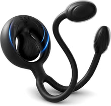 Load image into Gallery viewer, Vibrating Cock Ring Taint Stimulator with Dual Mini Bullet