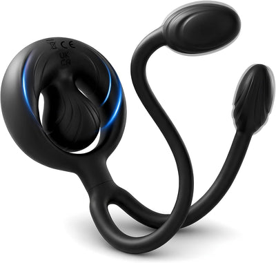 Vibrating Cock Ring Taint Stimulator with Dual Mini Bullet