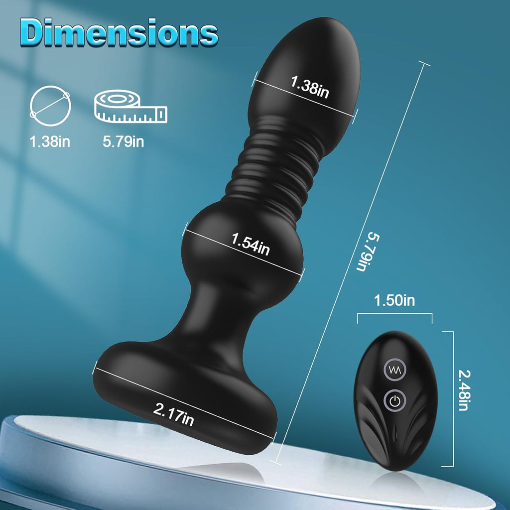 Thrusting Anal Plug Butt Plug, Remote Control Anal Sex Toy Vibrator With 5 Vibrating and Thrusting Modes,Prostate Massager For Male and Female, HBABY Waterproof Adult Sex Toy Anal Toys P Spot Massager