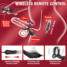 Load image into Gallery viewer, 10 Modes Prostrate Massager and one-Touch Recovery Portable Soft Silicone Easy to wear Powerful Silent and Waterproof Beautifully Packaged Man Ladies Gift Pleasure.-SIY4-5, Black-5