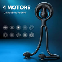 Load image into Gallery viewer, Vibrating Cock Ring Taint Stimulator with Dual Mini Bullet