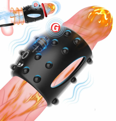 Vibrating Cock Ring Penis Sex Toy - Penis Enlarger Ring for Couple Anal Vaginal Extra Stimulation, Vibrating Penis Sleeve with 10 Vibration Modes, Sex Toys for Couple & Man Sex Toy