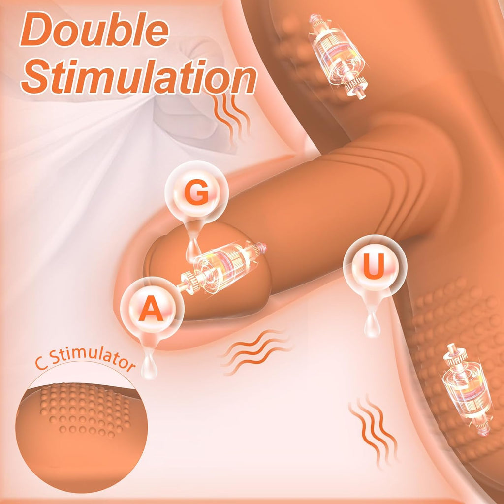Sit and Ride Dildo Vibrators Sex Toys Machine for Women Men Couples, Himitsuna Remote Control Vibrator Clit Anal G Spot Double Stimulator with 10+10 Vibrating Modes, Monster Dildo Mount Adult Sex Toy