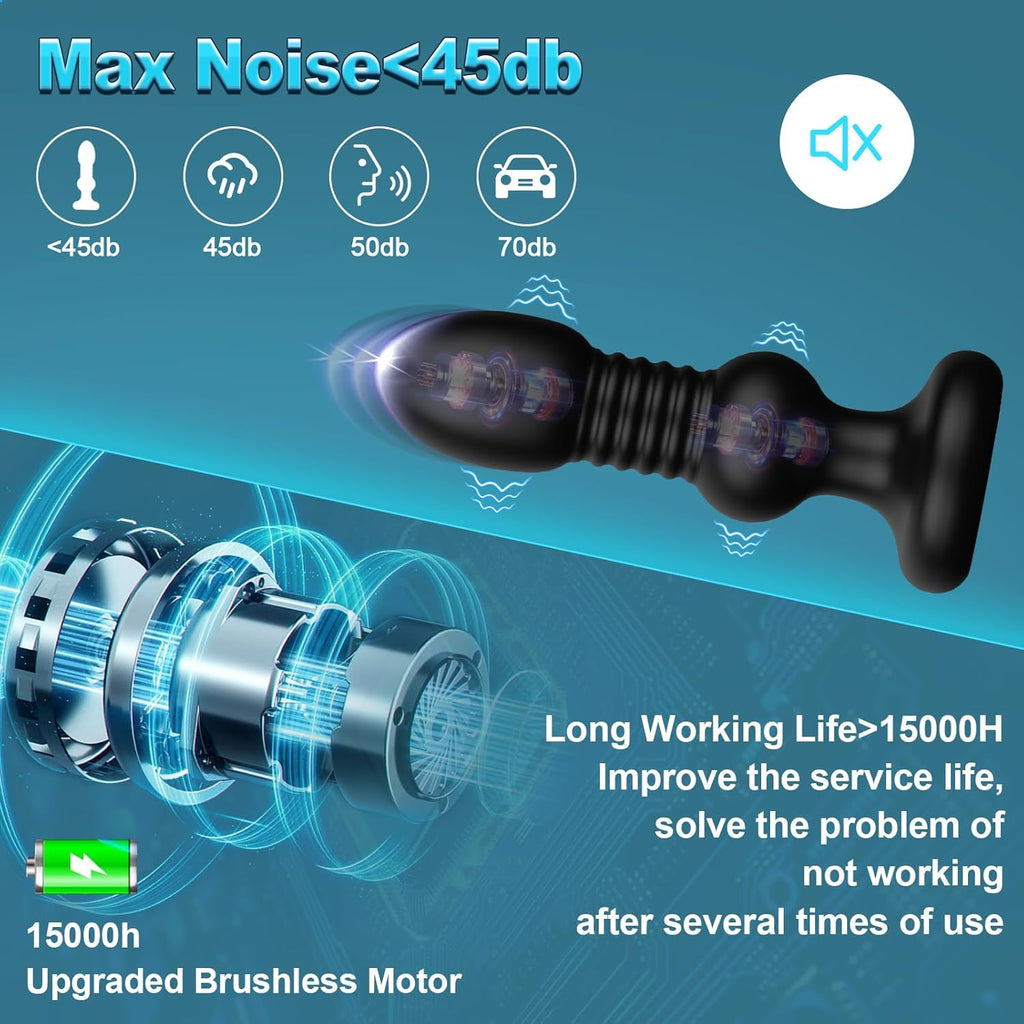 Thrusting Anal Plug Butt Plug, Remote Control Anal Sex Toy Vibrator With 5 Vibrating and Thrusting Modes,Prostate Massager For Male and Female, HBABY Waterproof Adult Sex Toy Anal Toys P Spot Massager
