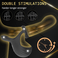 Load image into Gallery viewer, Vibrating Cock Ring with Testicles Vibrator, APP Vibrator Prostate Massager Penis Ring Sex Toy for Men Erotic with 10 Vibration Modes, Medical Silicone Waterproof Sex Toys for Adult Couples Black