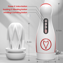 Load image into Gallery viewer, Kama 7 Adjustable Sucking Vibrating Deepthroat Blowjob Masturbator Dick Suck Toy