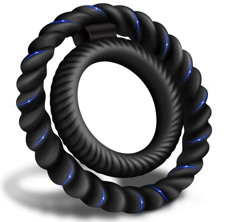 Premium Silicone Dual Stretchy Longer Harder Stronger Erection Cock Ring